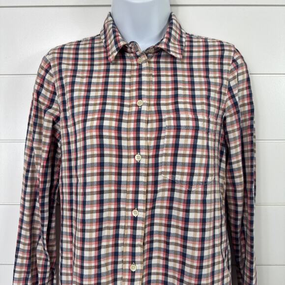 Madewell Palma Plaid Flannel Boy Button Front Shirt Multicolor sz XS - Picture 2 of 7